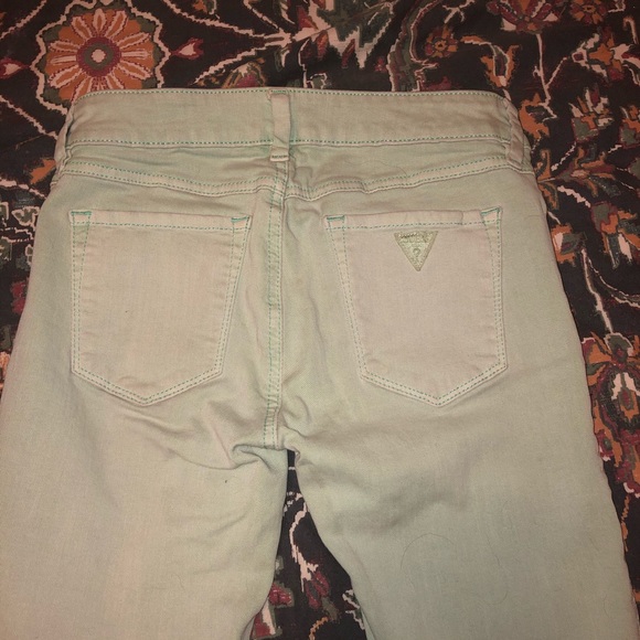 Guess Skinny Jesns- Pastel Mint Green - Picture 3 of 7